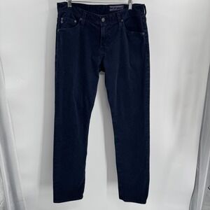AG Adriano Goldschmied Corduroy Pants Mens 32x34 Navy Blue 5 Pocket Straight Leg